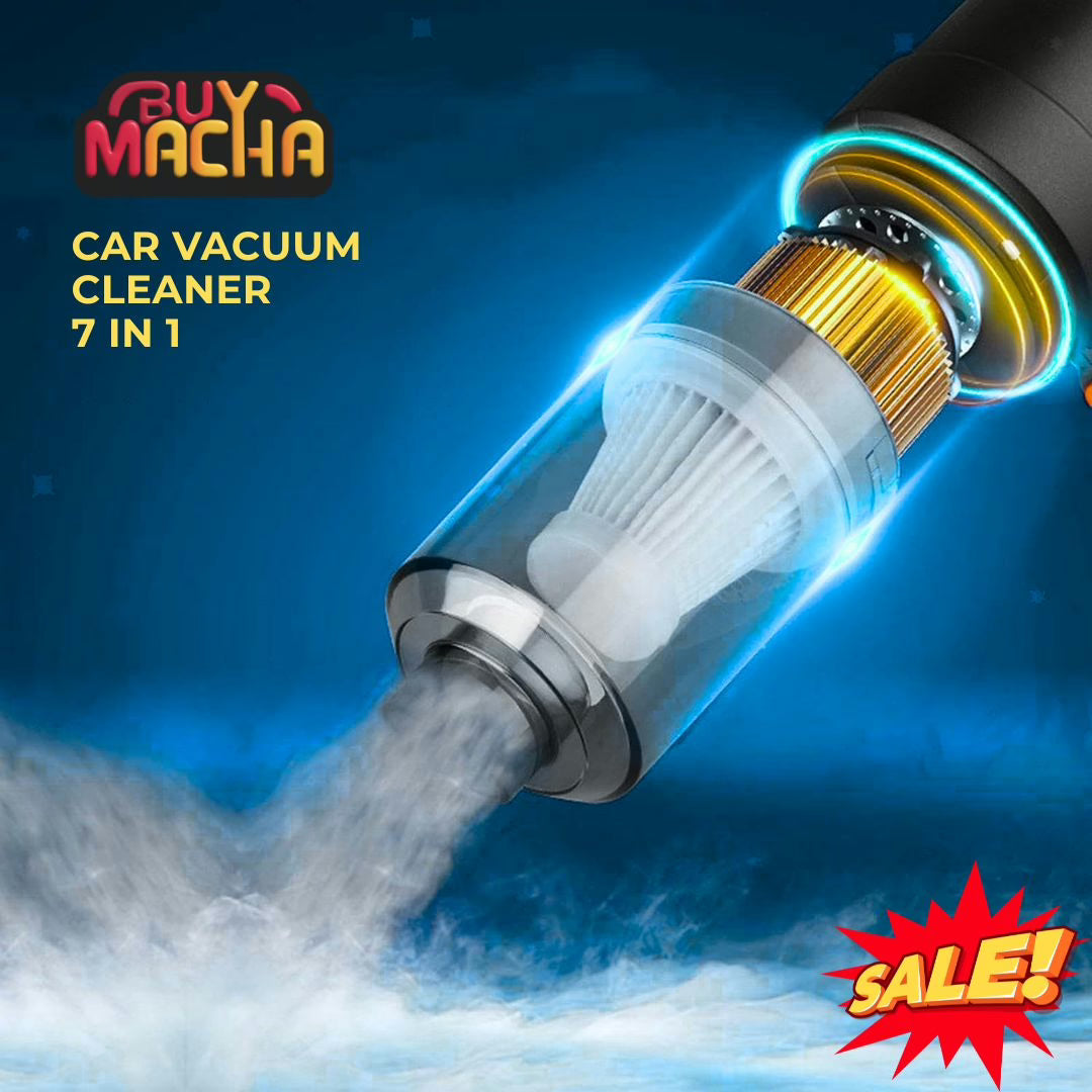 Powerful 7-in-1 Car Vacuum | Clean + Inflate + Charge