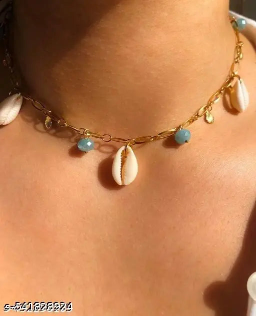 kodi,shell with firoji crystal nacklace