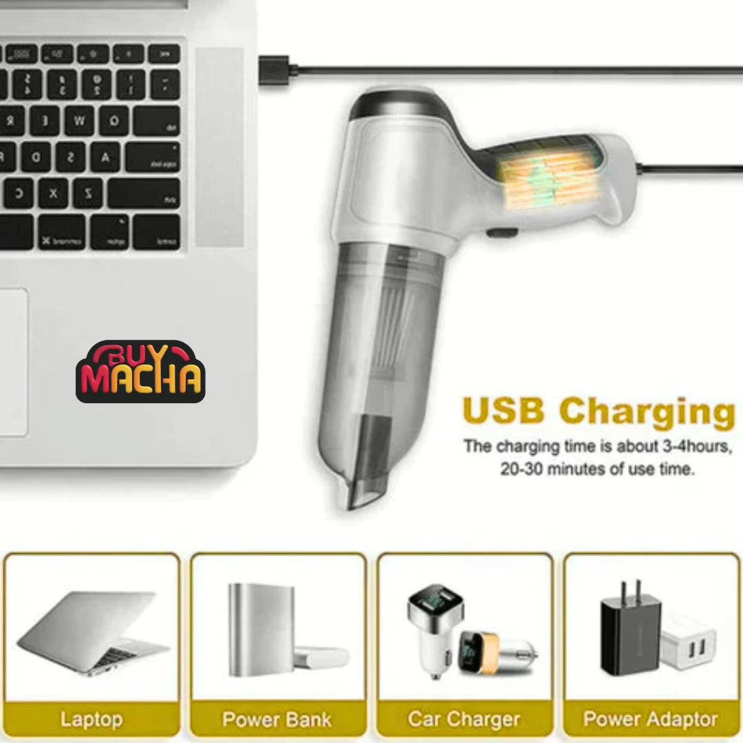 Powerful 7-in-1 Car Vacuum | Clean + Inflate + Charge